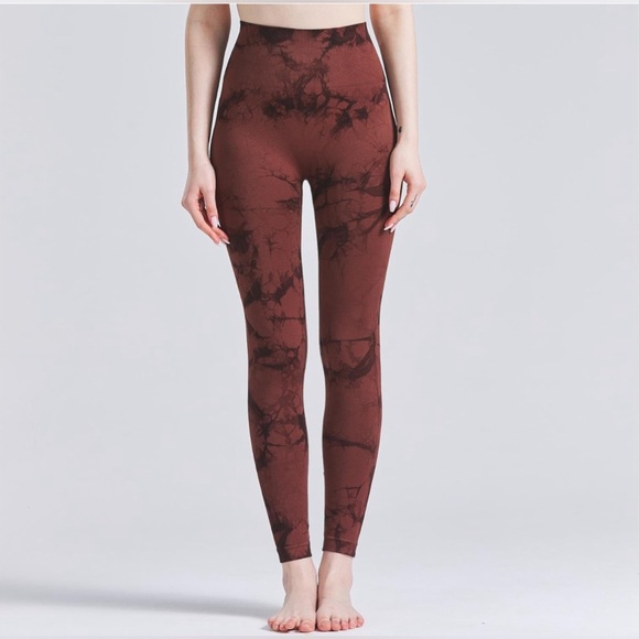 Women's Breathable Sports Fitness Yoga Pants Tie Dye Sports Leggings - Picture 2 of 11